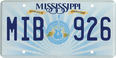 MS license plate MIB926