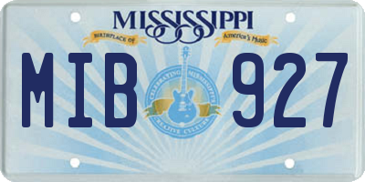MS license plate MIB927