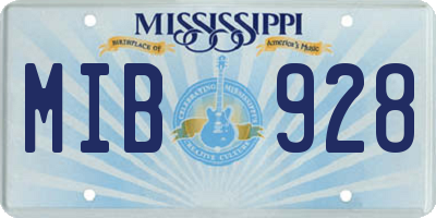 MS license plate MIB928