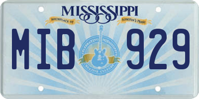 MS license plate MIB929