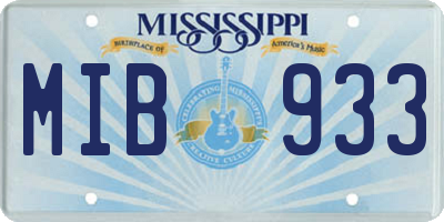MS license plate MIB933