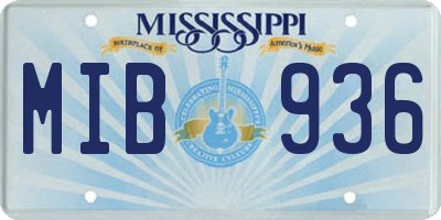 MS license plate MIB936