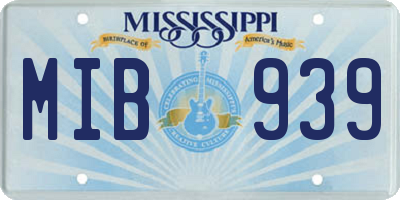 MS license plate MIB939