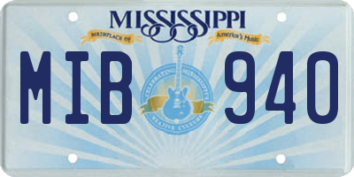 MS license plate MIB940