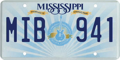 MS license plate MIB941
