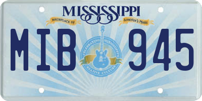 MS license plate MIB945