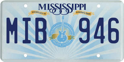 MS license plate MIB946