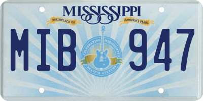 MS license plate MIB947