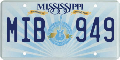 MS license plate MIB949