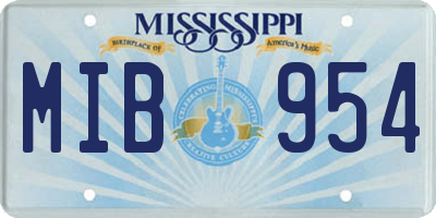 MS license plate MIB954