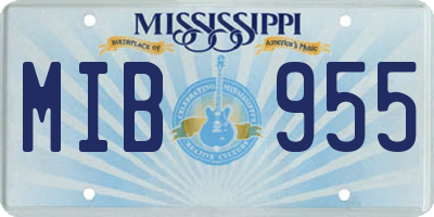 MS license plate MIB955