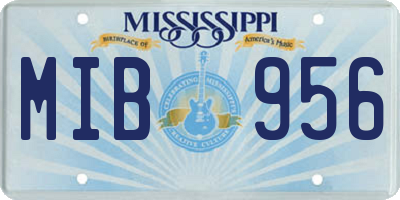 MS license plate MIB956