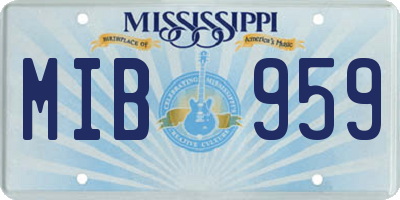 MS license plate MIB959