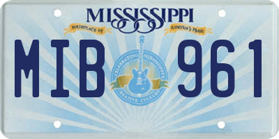 MS license plate MIB961