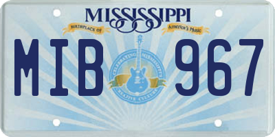 MS license plate MIB967