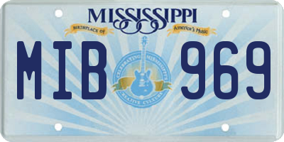 MS license plate MIB969