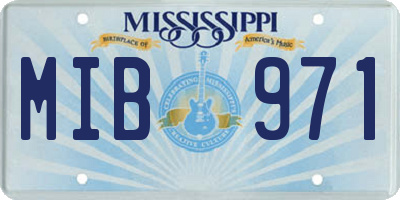 MS license plate MIB971