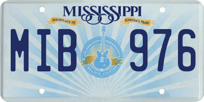 MS license plate MIB976