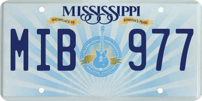 MS license plate MIB977