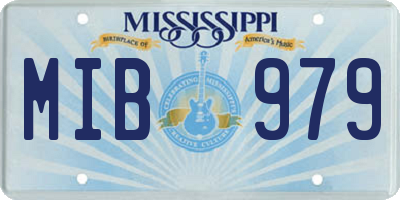 MS license plate MIB979