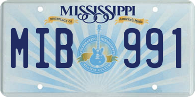 MS license plate MIB991