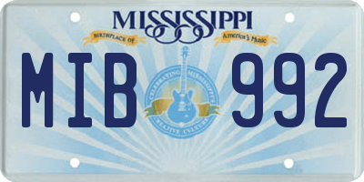 MS license plate MIB992