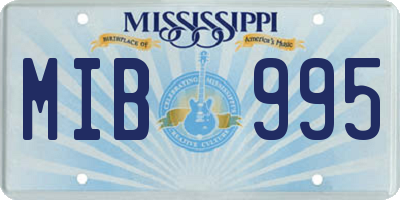 MS license plate MIB995