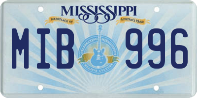 MS license plate MIB996