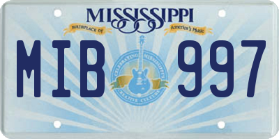 MS license plate MIB997