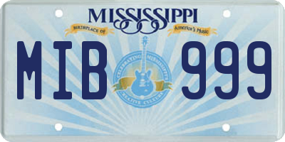 MS license plate MIB999