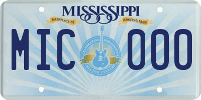 MS license plate MIC000