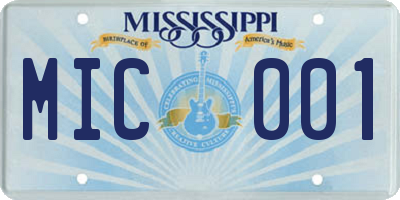 MS license plate MIC001