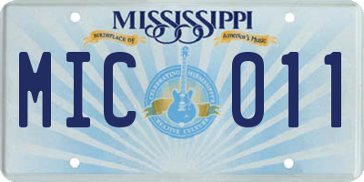 MS license plate MIC011