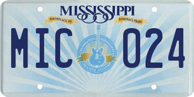 MS license plate MIC024