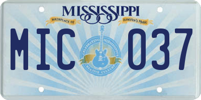 MS license plate MIC037