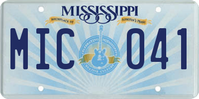 MS license plate MIC041