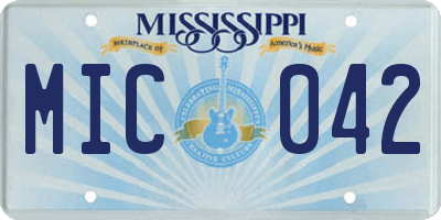 MS license plate MIC042