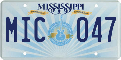 MS license plate MIC047