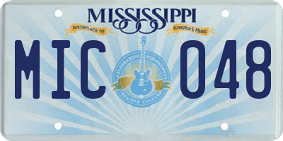 MS license plate MIC048