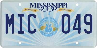 MS license plate MIC049