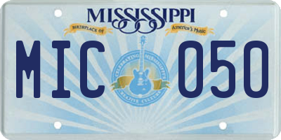 MS license plate MIC050