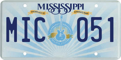 MS license plate MIC051