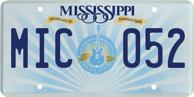 MS license plate MIC052