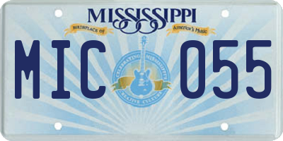 MS license plate MIC055