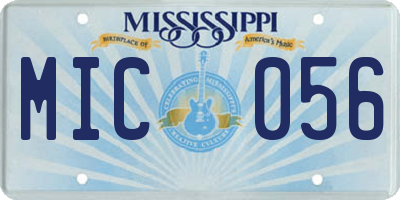 MS license plate MIC056