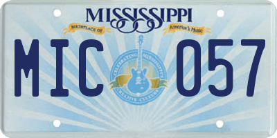 MS license plate MIC057