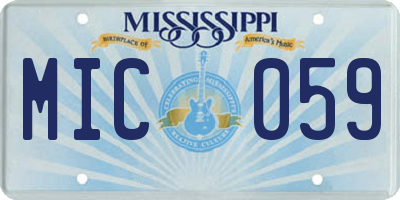 MS license plate MIC059