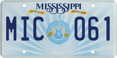 MS license plate MIC061