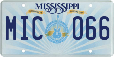 MS license plate MIC066