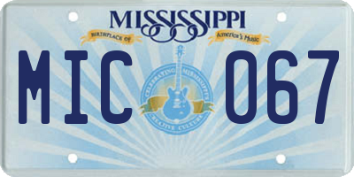 MS license plate MIC067
